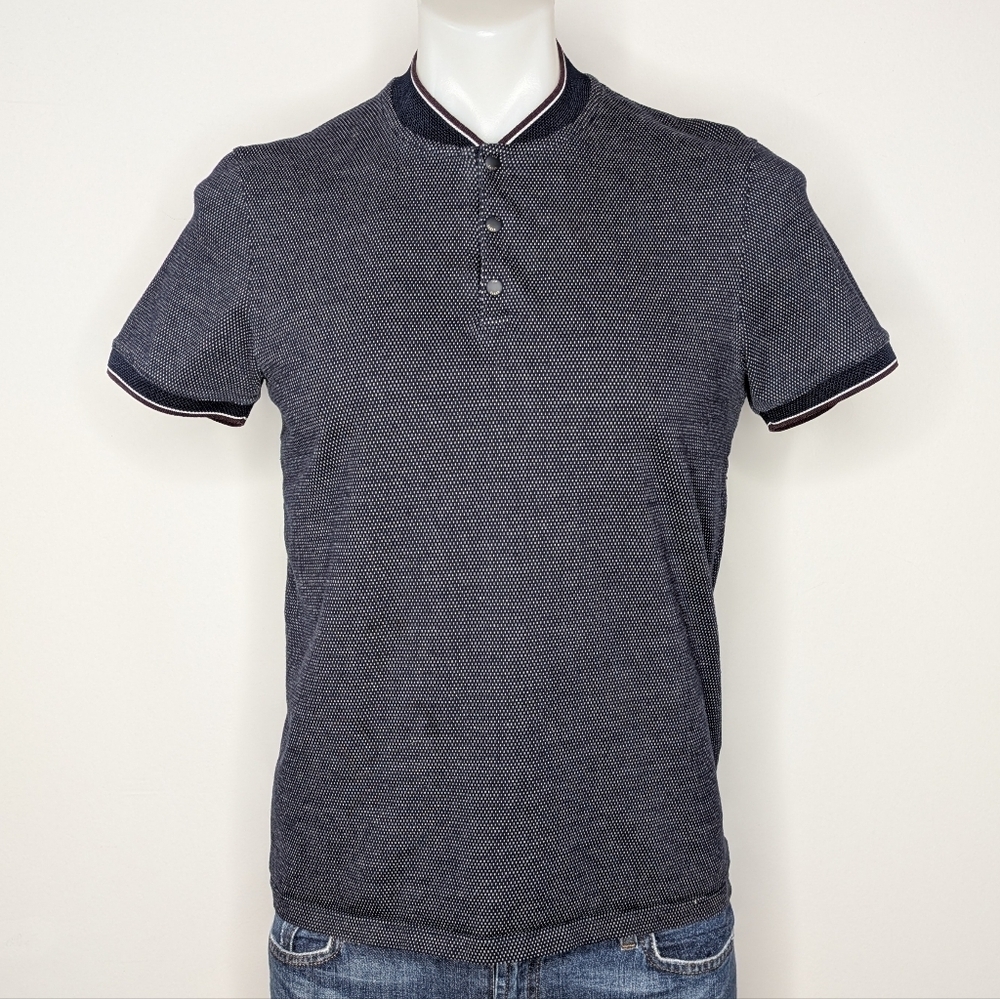 Ted Baker Blue White Short Sleeve Polo Shirt 3